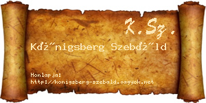 Königsberg Szebáld névjegykártya